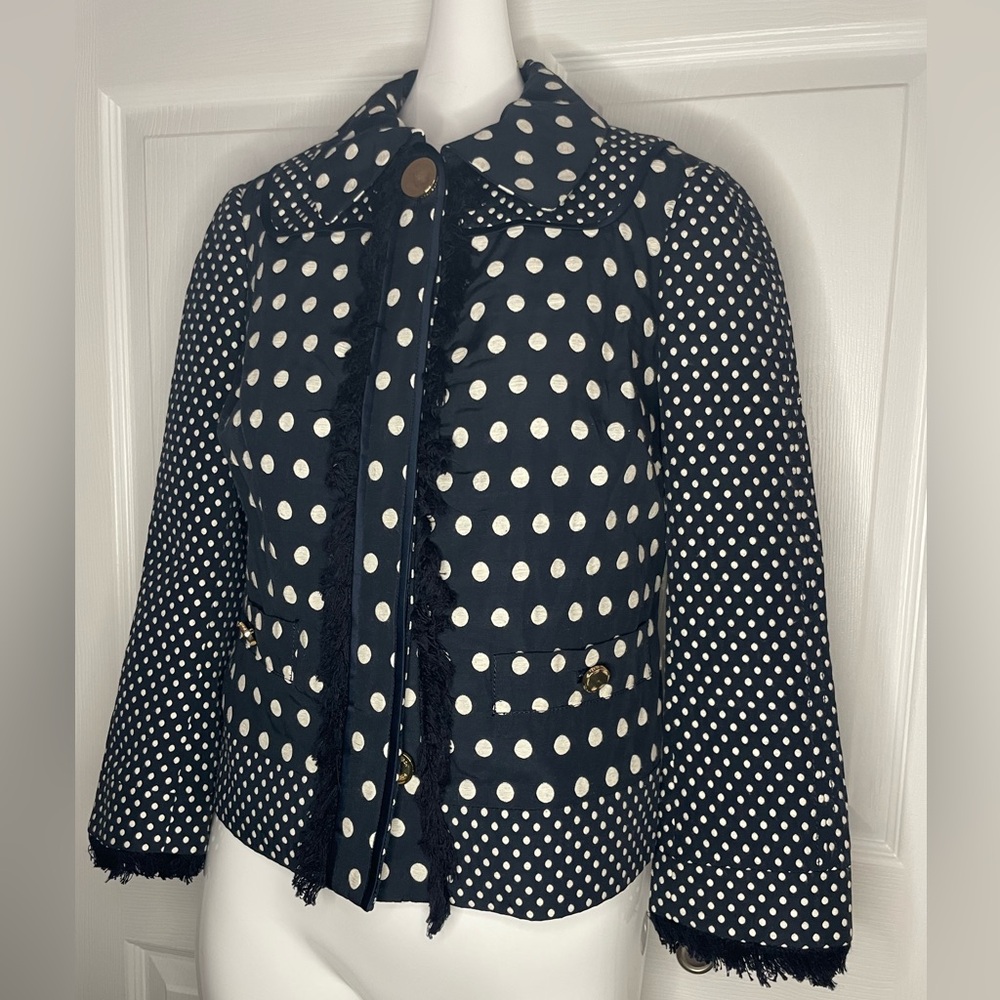 Tory Burch Polka Dot Jacket - Poka Navy 🔥